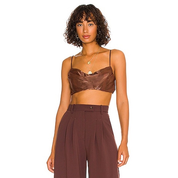 LOVERS + FRIENDS | Benny Midi Skirt & Bra Top Set in Chocolate Brown | Size S|XS - Picture 2 of 16